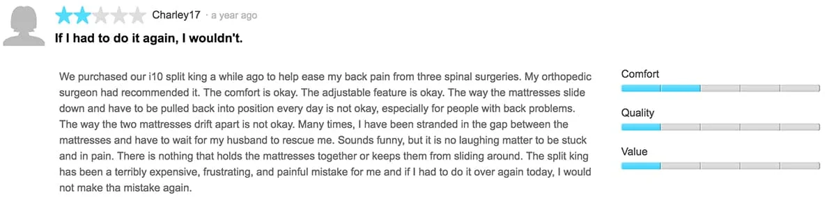 SleepNumberI10reviewSlideDown