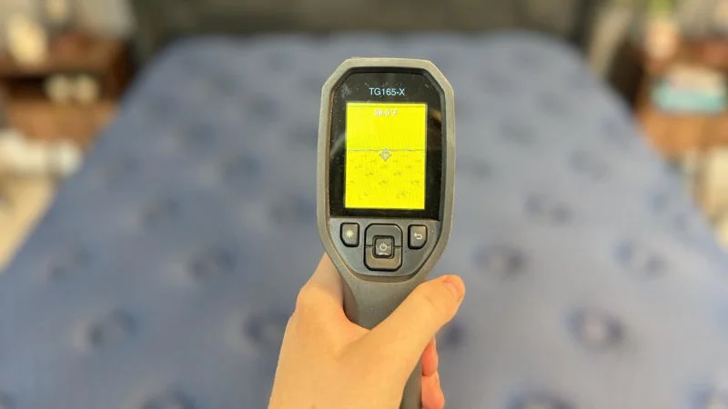 Thermal imaging of the Brooklyn Bedding Aurora Luxe Mattress before being rested on