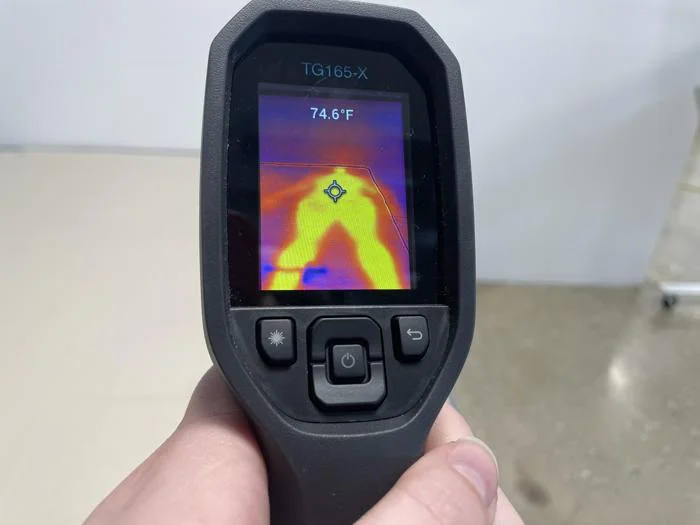 Thermal imaging of the Nolah Natural Mattress after being slept on