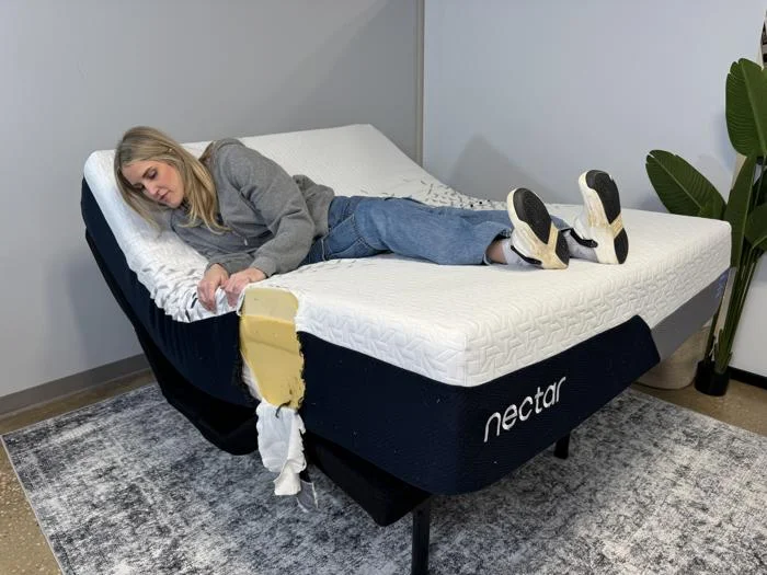 Nectar Luxe Memory Foam Mattress on an adjustable bed