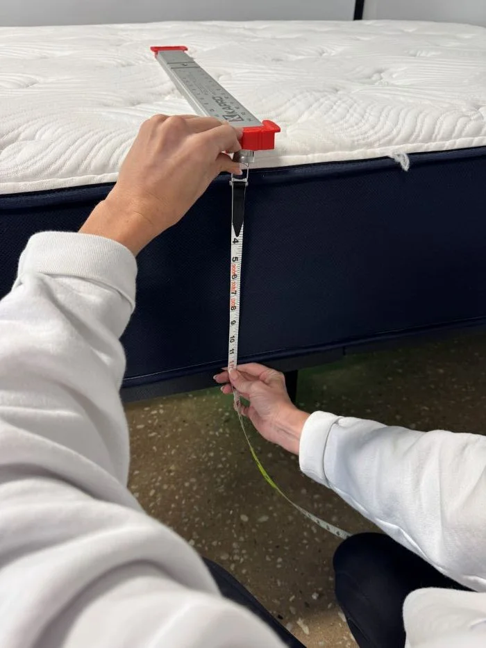 Measuring the edge of the Big Fig Classic mattress
