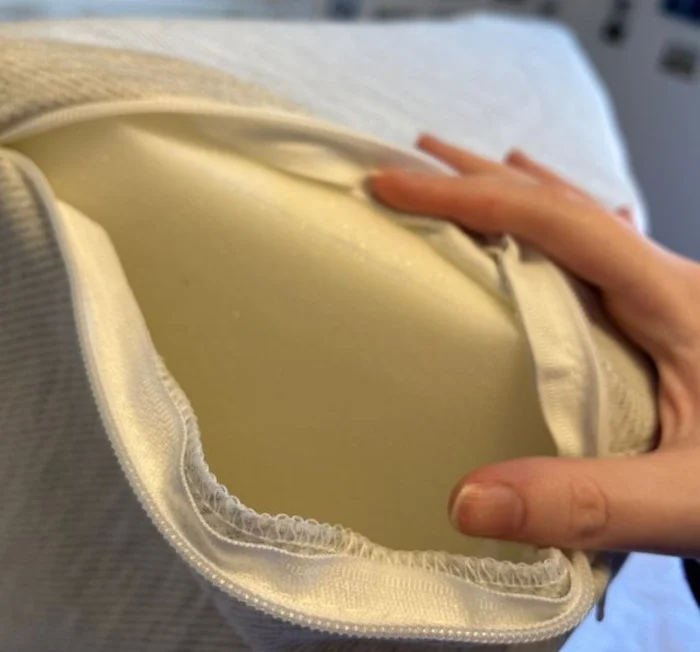 Looking at the foam insert in a Helix Wedge Pillow