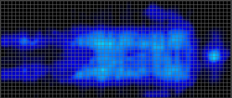 Pressure map of a back sleeping heavyweight tester on the WinkBed Luxury Firm Mattress