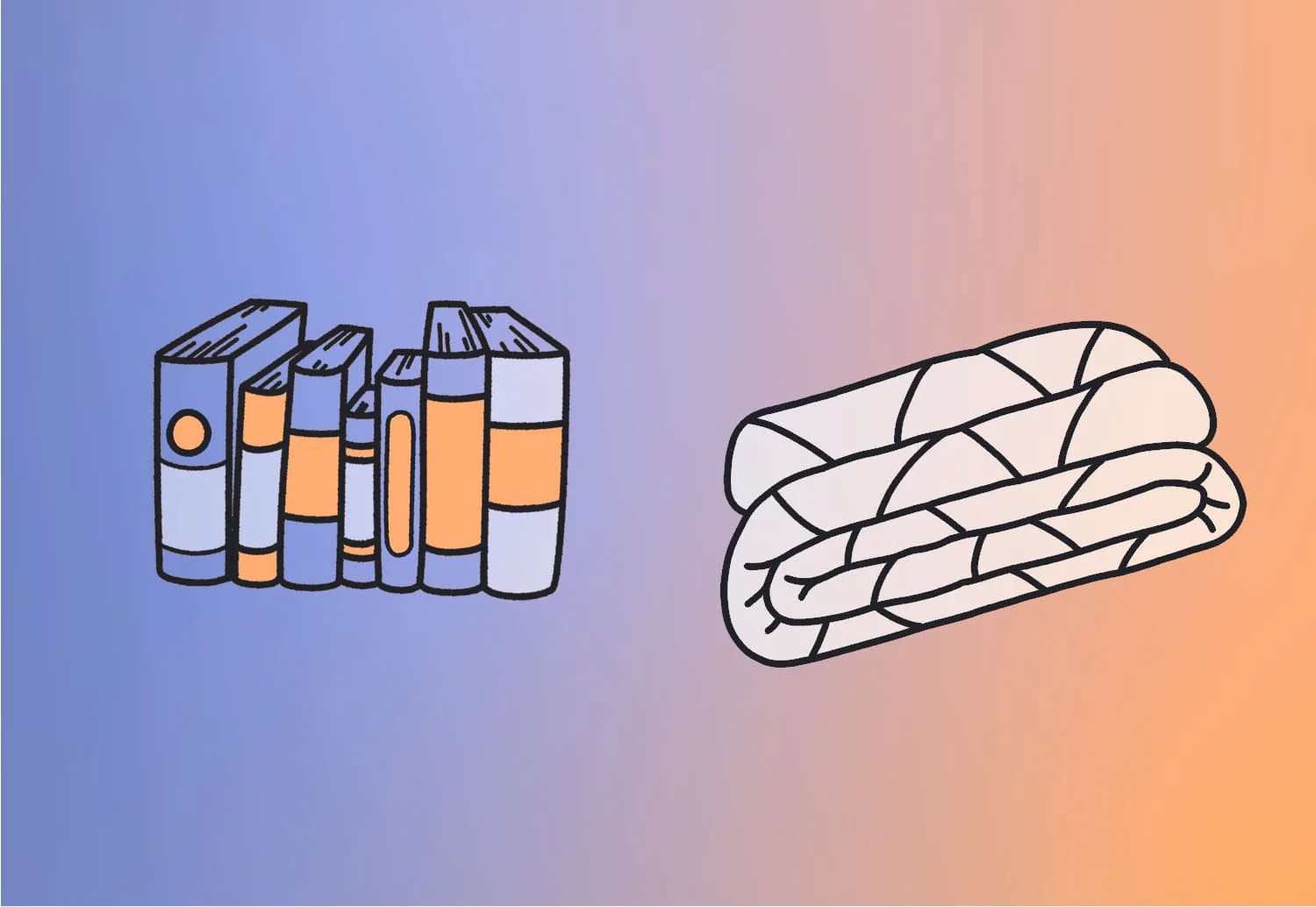 Books and weighted blanket