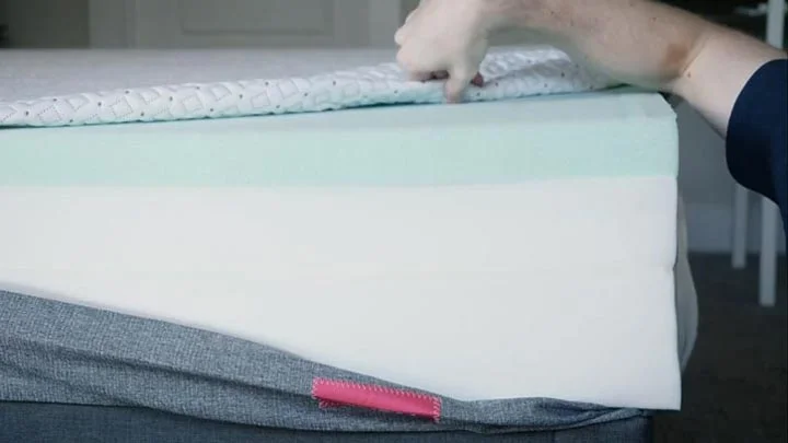 A cross-section shot of the Endy Mattress