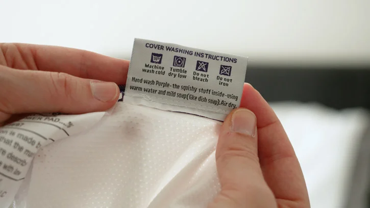 purple pillow review care instructions