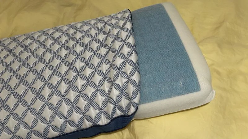 Inside the outer cover of a Leesa Ultra Cool Reversible Pillow