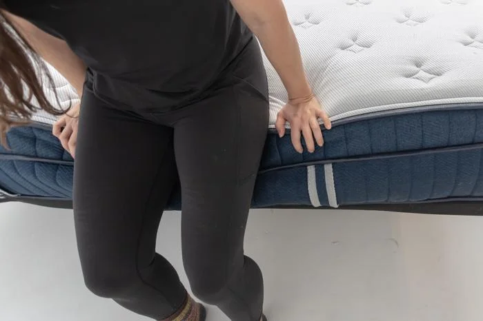 Seated edge support test on the Silk & Snow Hybrid Mattress