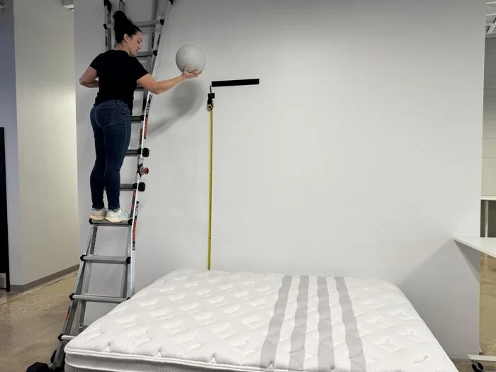 Bounce test on the Leesa Sapira Chill Hybrid Mattress