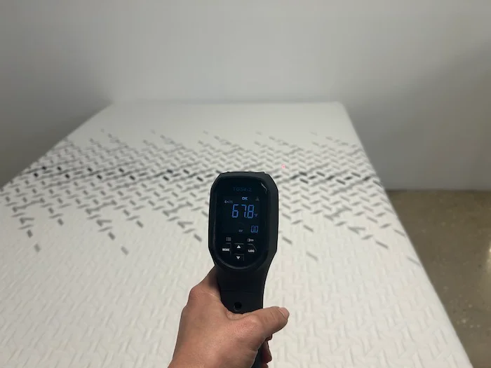 Nectar Luxe memory foam cooling test before