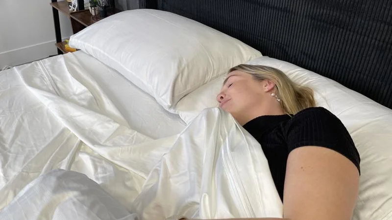 Snuggling up with PlushBeds Bamboo Sheets