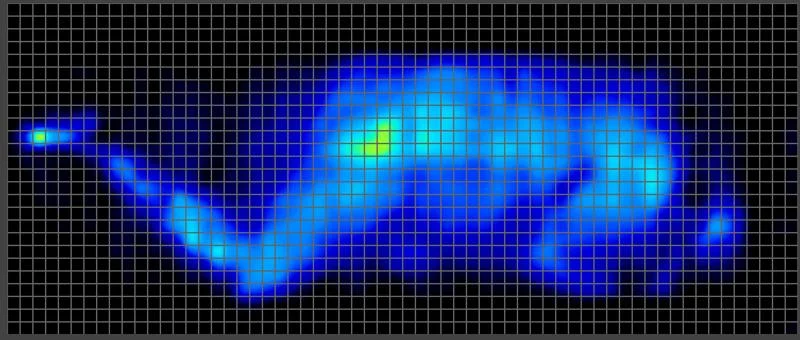 Pressure map of a side sleeping heavyweight tester on the Titan Plus Luxe Mattress