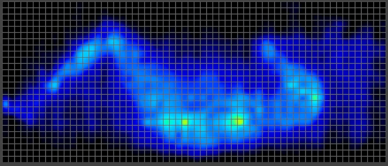 Pressure map of a side sleeping heavyweight tester on the Saatva Classic Mattress