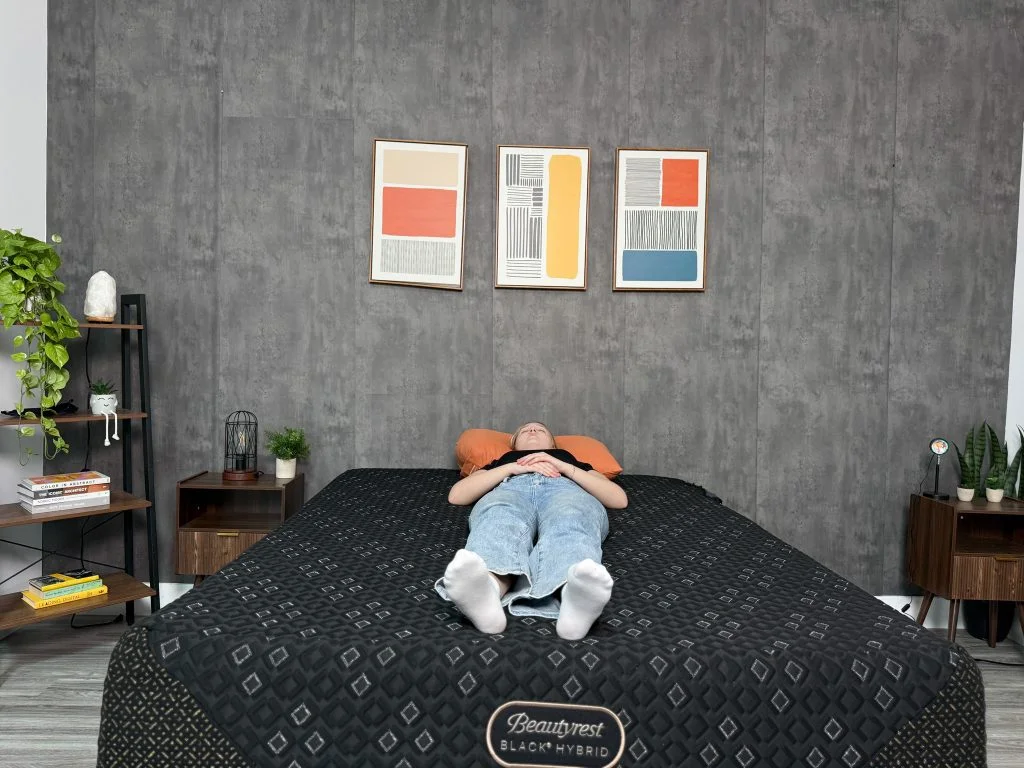 Back sleeping on the Beautyrest Black Hybrid XCS