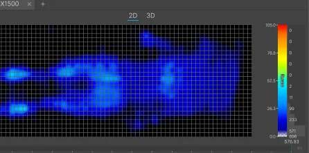 Pressure map results for an average back sleeper on the Nectar Classic Hybrid mattress.