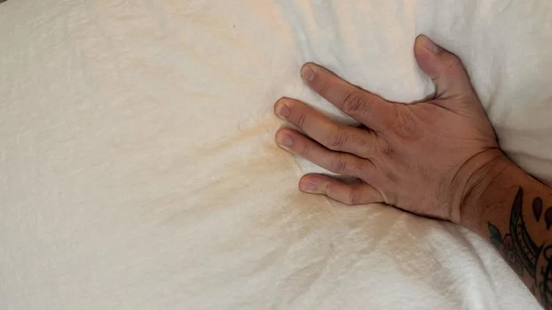 Feeling the Brooklinen Washed European Linen Sheets Set