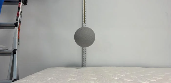 Bounce test on the Glacier Original Hybrid Mattress