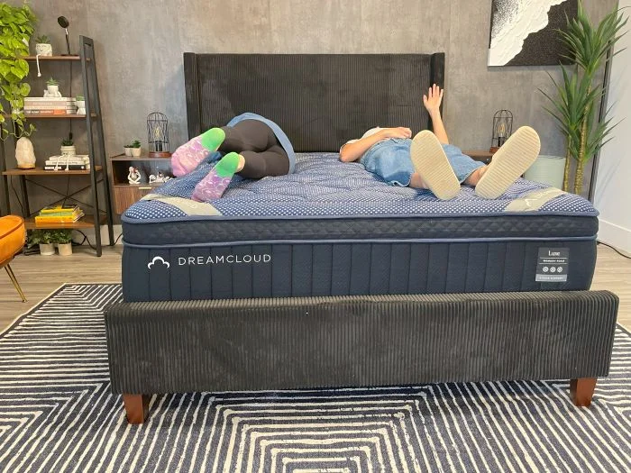 Couples test for motion isolation on the DreamCloud Luxe Memory Foam mattress
