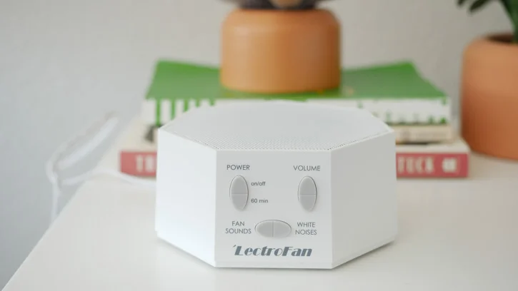 'LectroFan Classic White Noise Machine has no LED light to distract during sleep 'LectroFan Classic White Noise Machine has no LED light to distract during sleep