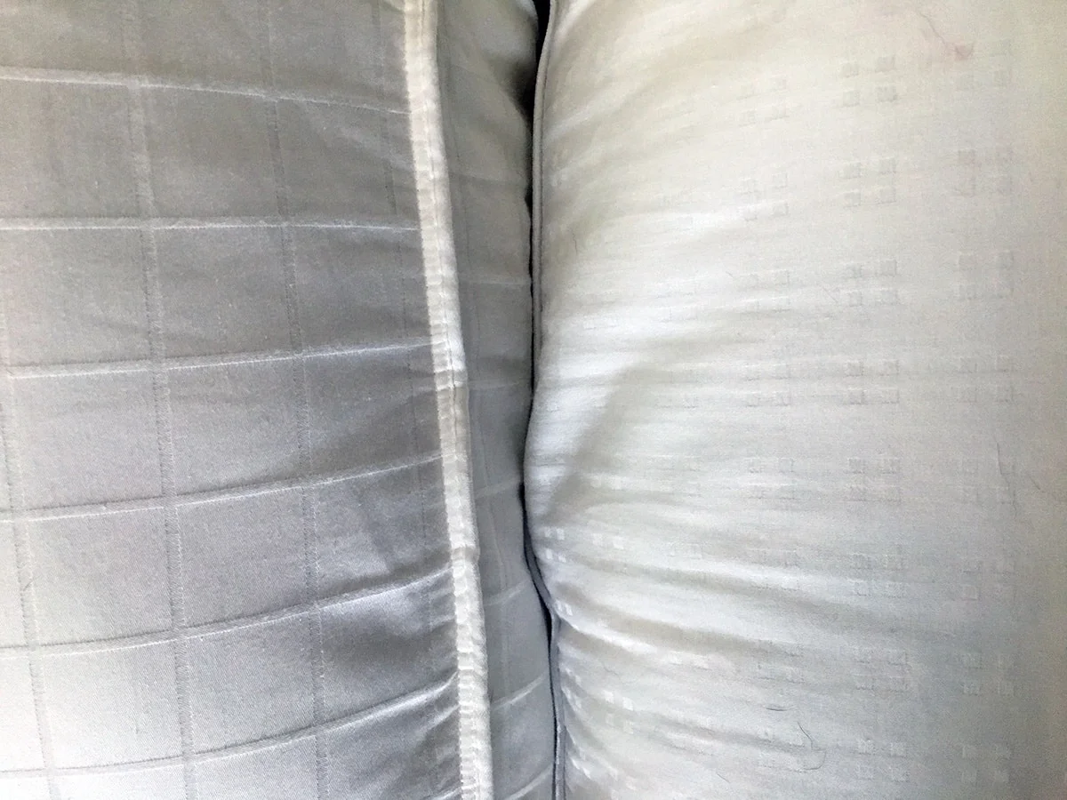 Beyond Down vs Five Star Down Pillow Review Fabric