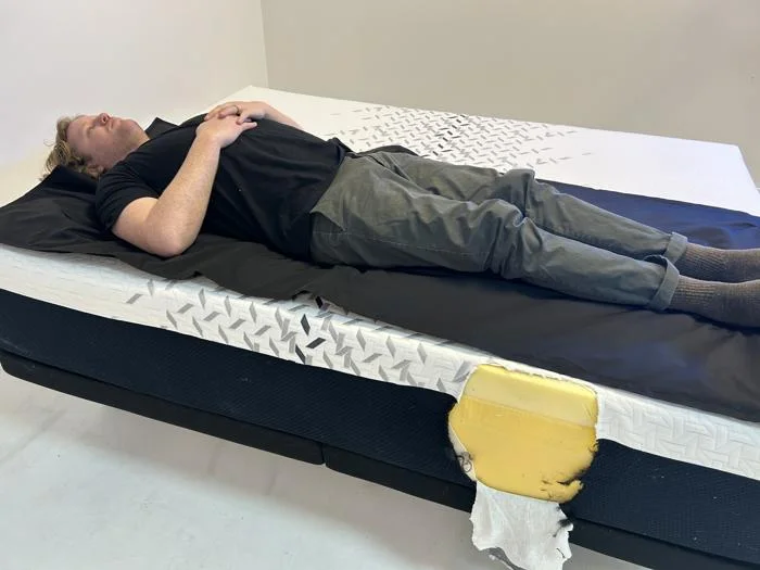 Nectar Luxe Memory Foam pressure test light sleeper back 2