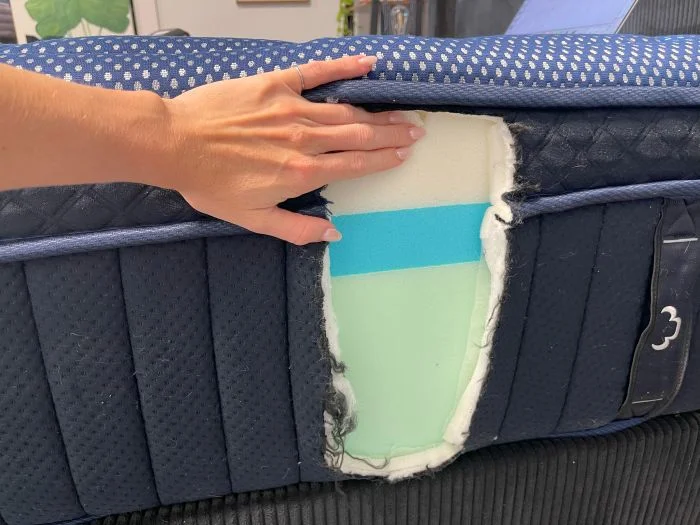 The layers of the DreamCloud Luxe Memory Foam mattress