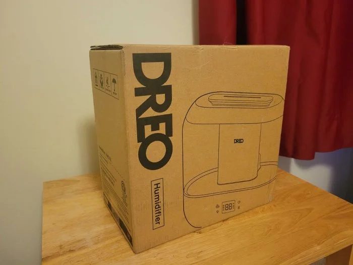 A Dreo HM311S Smart Humidifier in the packaging