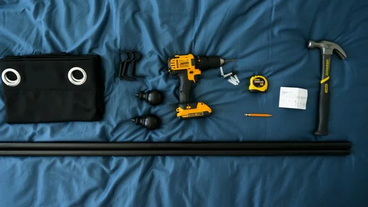 How To Hang Your Blackout Curtains - Just A Few Simple Steps! how to hang blackout curtain step1