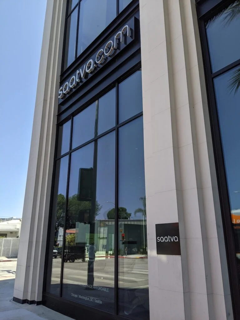 outside a saatva showroom in los angeles