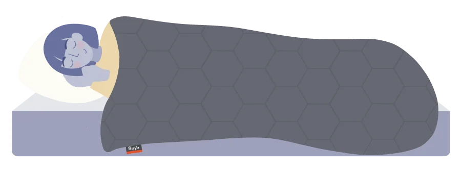 WomanSleepingUnderWeightedBlanket