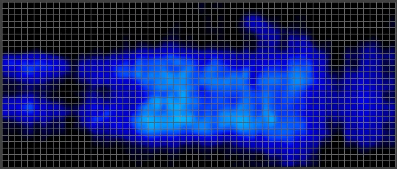 Pressure map of a back sleeping heavyweight tester on the Saatva Classic Mattress
