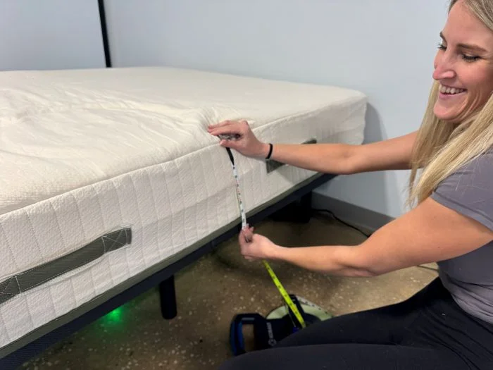 Measuring the edge of the Avocado Eco Organic Mattress