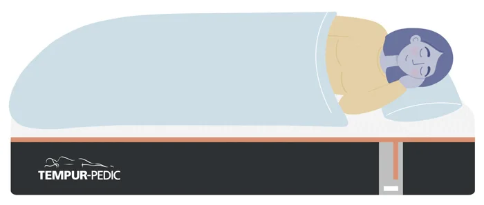 Woman sleeping on a tempur pedic mattress Woman sleeping on a tempur pedic mattress