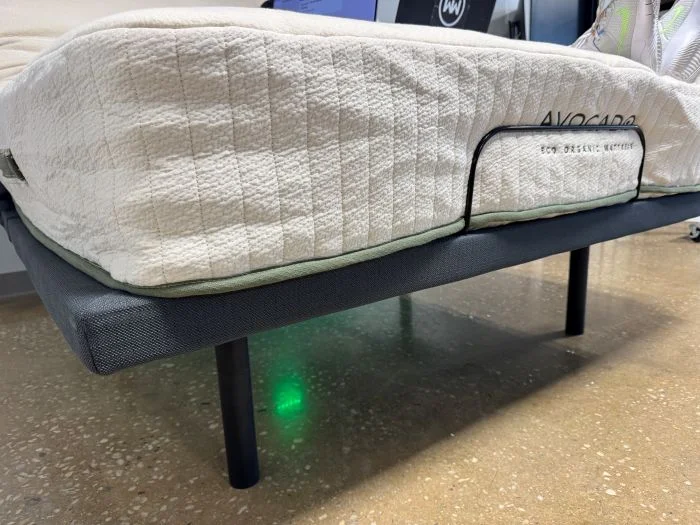 The Avocado Eco Organic mattress on an adjustable base