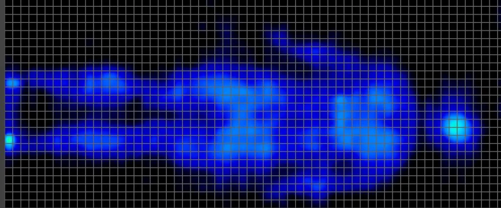 Pressure map imagery from a lightweight back sleeper on The WinkBed
