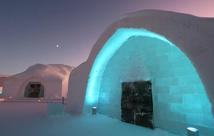 An image of the iceHotel in Sweden