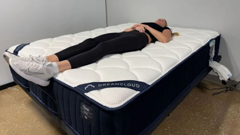 Product tester on the DreamCloud Classic Hybrid Mattress