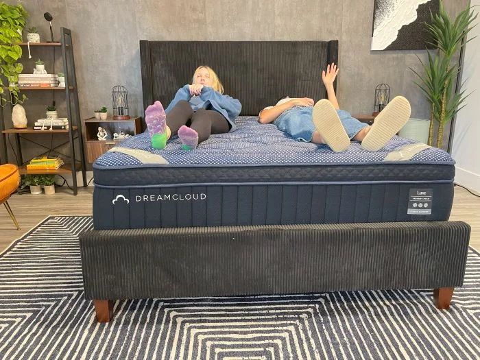 Couples test for motion isolation on the DreamCloud Luxe Memory Foam mattress