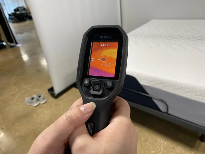 Thermal imaging of the Nectar Premier Memory Foam mattress before being rested on