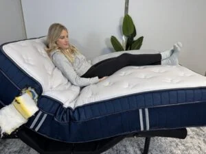 Silk & Snow Hybrid Mattress on an adjustable bed