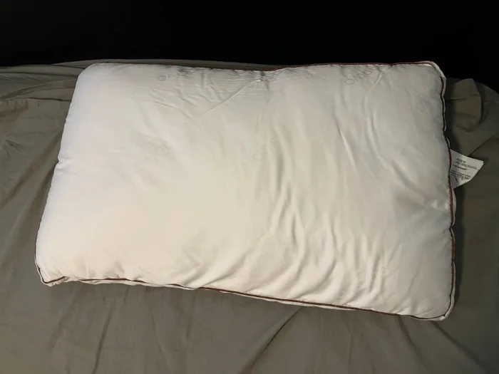 Front view of a Saatva Latex Pillow