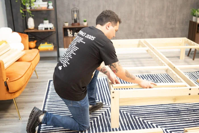 Kenny assembling the KD Nomad Platform Bed