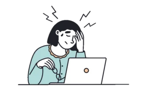 woman tired at her desk