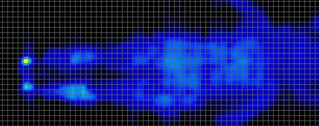 Pressure map imagery from an average weight back sleeper