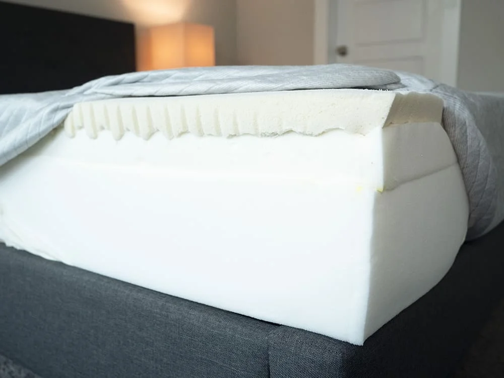 A cross-section of a mattress.