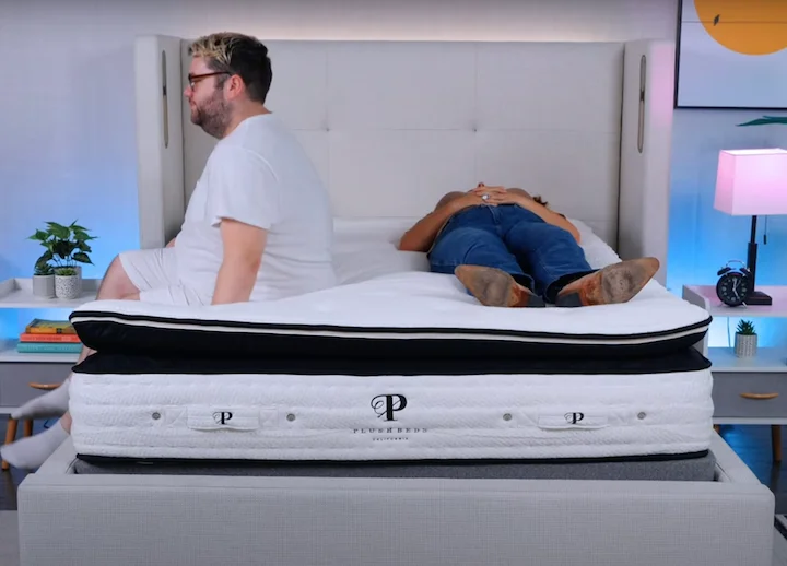 a man and a woman test out the PlushBeds Signature Bliss