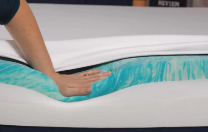 A cross-section shot of the Silk & Snow mattress