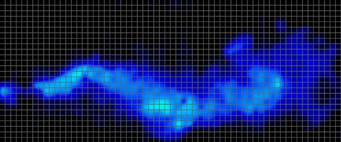 Pressure map of a light side sleeper on the Leesa Sapira Chill Hybrid mattress.
