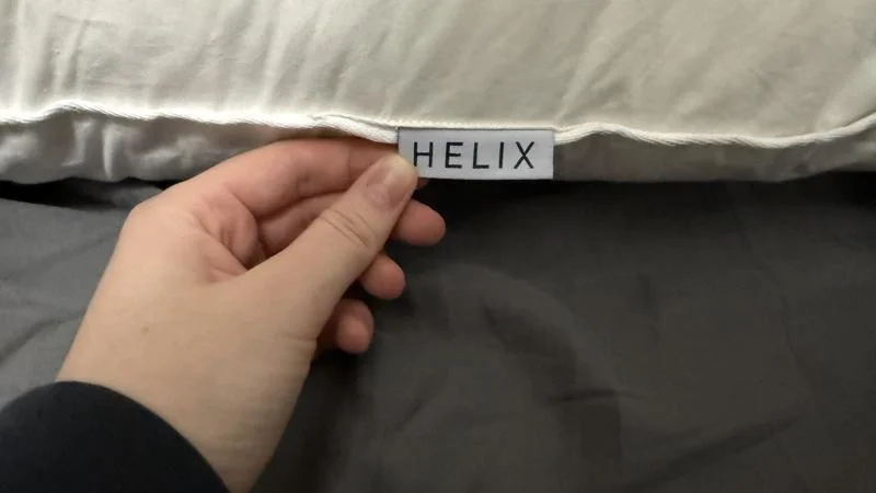 Tag on the Helix Down Pillow