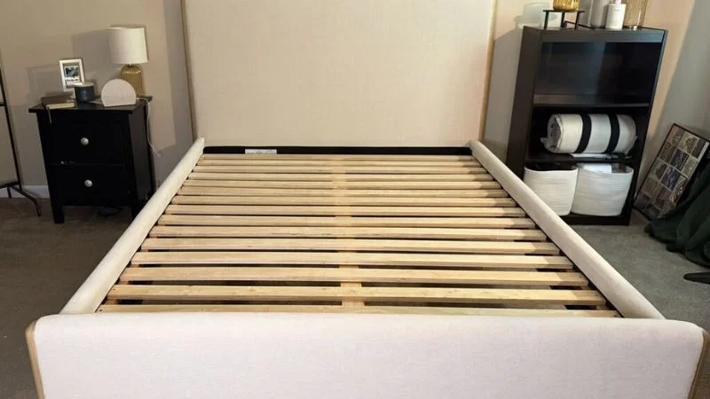 Quince Solid Wood and Performance Fabric Bed